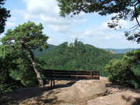 Ruine Scharfenberg (Münz) vom Föhrlenbergfelsen (Slevogtfelsen)