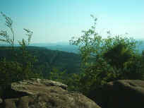 Drachenfels-Südfels: 180-Grad-Panorama nach Süden